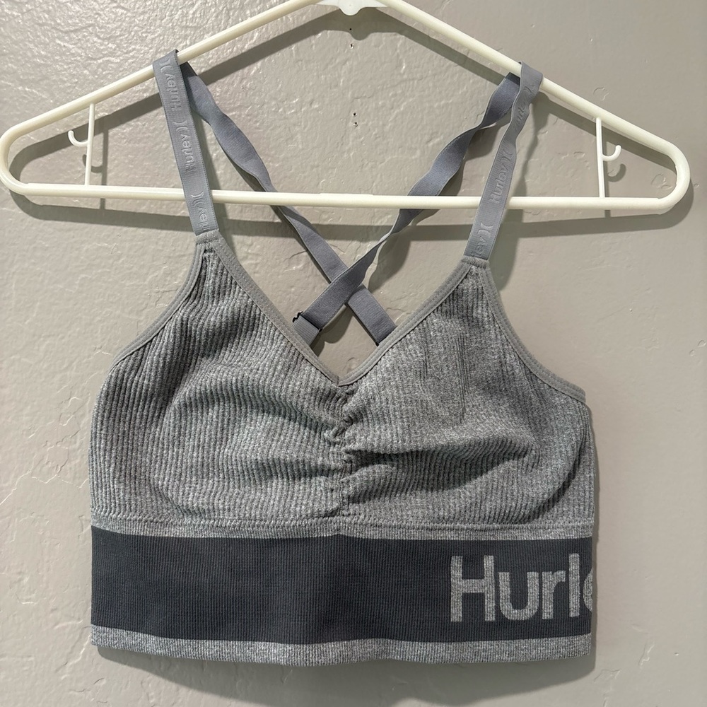 Hurley Gray Cross Strap Sports Bra
